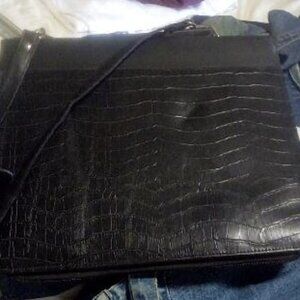 Black leather briefcase